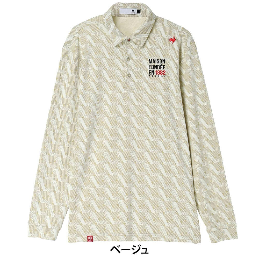 ルコック Le coq sportif　メンズ ランダムジャカード 長袖 ポロシャツ LG6FLS03M　2026年モデル 詳細2