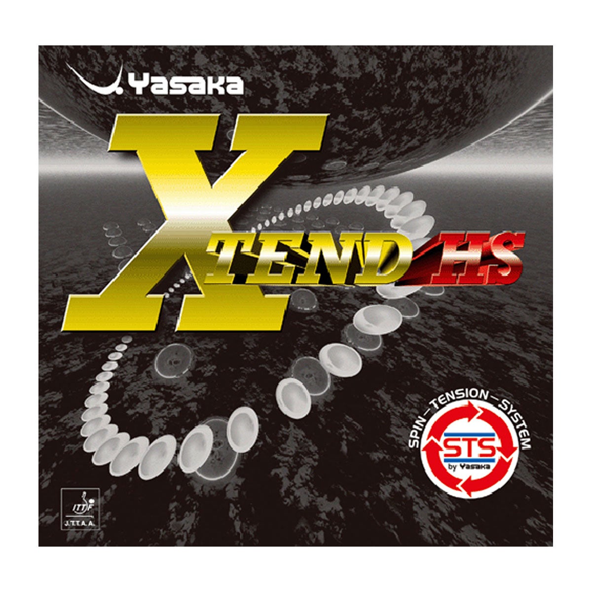 ヤサカ Yasaka　Xtend HS エクステンドHS 卓球ラバー B-71 ブラック Yasaka卓球ラバーのパッケージ正面
