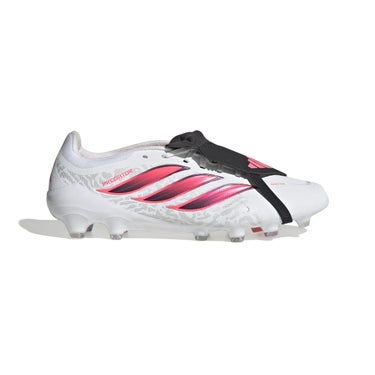 アディダス adidas　プレデター LEAGUE フォールディングシュータン HG スパイク サッカーシューズ 土・人工芝・天然芝用 IH7198 ホワイト基調に赤と黒のアクセントが入ったサッカースパイクの全体