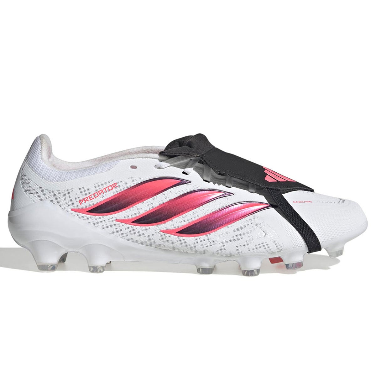アディダス adidas　プレデター LEAGUE フォールディングシュータン HG スパイク サッカーシューズ 土・人工芝・天然芝用 IH7198 ホワイト基調に赤と黒のアクセントが入ったサッカースパイクの全体