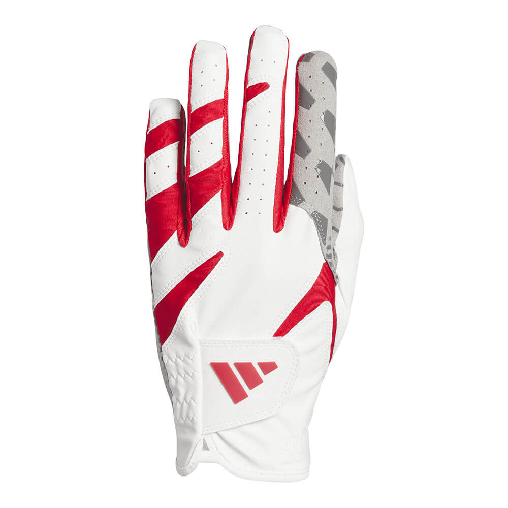 アディダス adidas　STICKYFIT GL スティッキーフィット メンズ ゴルフグローブ MCE77 KH0161 ホワイト/ルシッドレッド　2026年モデル ホワイト/ルシッドレッド