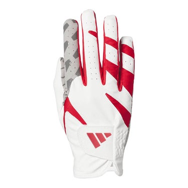 アディダス adidas　STICKYFIT GL スティッキーフィット メンズ 右手用 ゴルフグローブ MCE77 KH0161 ホワイト/ルシッドレッド　2026年モデル ホワイト/ルシッドレッド