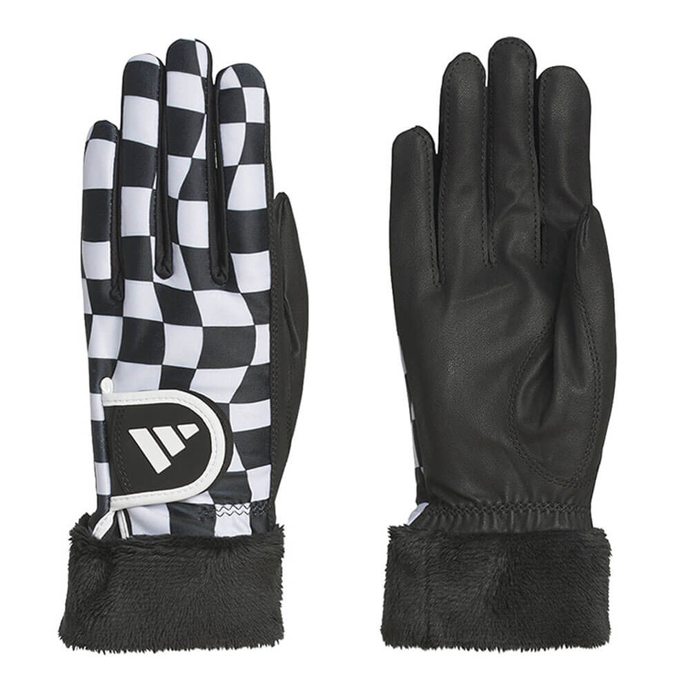 アディダス adidas　W WARM GL ウォーム コンフォート 両手用 レディース ゴルフグローブ ZG113 KH0159 ブラック/アイボリー　2026年モデル ブラック/アイボリー