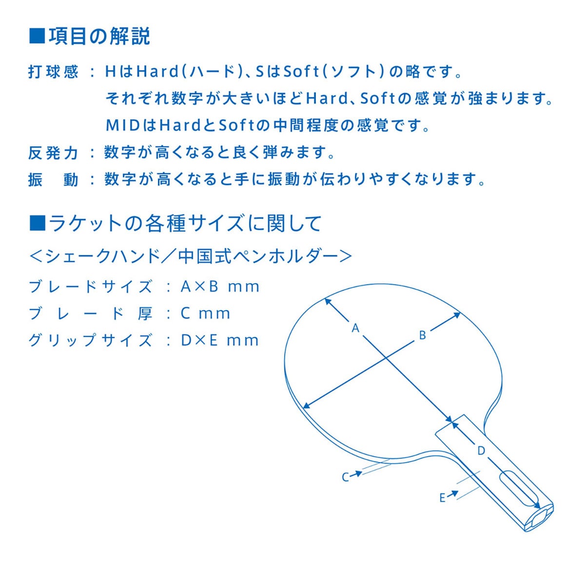 ヴィクタス VICTAS 卓球ラケット SWAT POWER スワット パワー シェークラケット 310014 310015 ブルー 詳細5