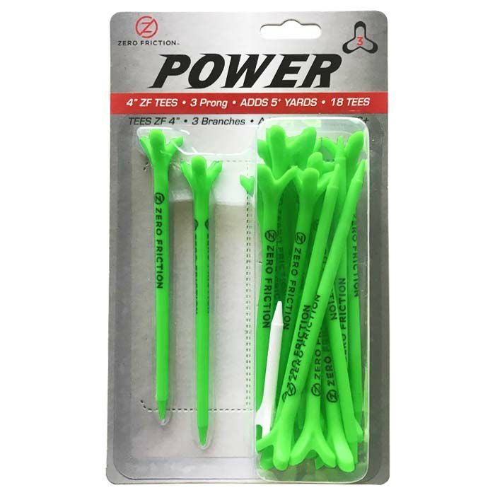 ゼロフリクションティー POWER 3 スーパーロング（4inch・101mm） 18本入 ＋ ショートティー1本 ライム