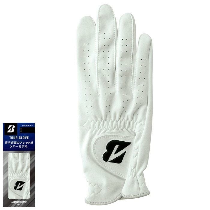 ブリヂストン　TOUR GLOVE ツアーモデル 右手用　メンズ ゴルフグローブ GLG13 WH ホワイト 詳細1