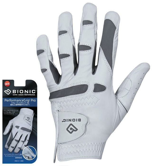 BIONIC バイオニック メンズ Performance Grip Pro パフォーマンス グリップ プロ ゴルフグローブ BIG170 WG ホワイト
