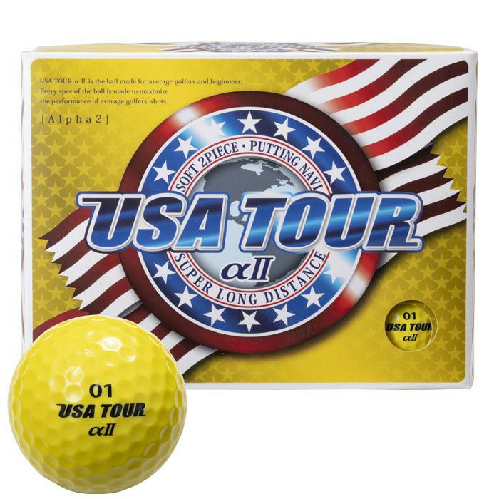 朝日ゴルフ USA TOUR αII ゴルフボール 1ダース （12球入り） YE イエロー 2022年モデル