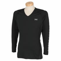 アンダーアーマー UNDER ARMOUR メンズ ヒートギア ロゴプリント 長袖 Vネック インナーシャツ 1371673 2022年モデル