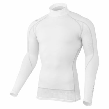ミズノ MIZUNO　メンズ バイオギア ソーラーカット スーパークール メッシュ切替 長袖 ハイネック アンダーシャツ 52MJ0001　2022年モデル　 ホワイト（52MJ000101）