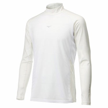 ミズノ MIZUNO　メンズ バイオネクスト スタンダードフィット DAFクーリングボディマップ メッシュ切替 長袖 ハイネック アンダーシャツ E2MJ2002　2022年モデル　 ホワイト（E2MJ200201）