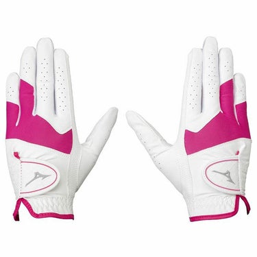 ミズノ MIZUNO　レディース efil エフィル 両手用 ゴルフグローブ 5MJWB254 64 ホワイト×ピンク　2022年モデル 詳細1