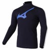 ミズノ MIZUNO　メンズ ロゴプリント バイオネクスト ストレッチ フリース 長袖 ハイネック インナーシャツ E2MJ2502　2022年モデル 詳細1 ディープネイビー（E2MJ250214）