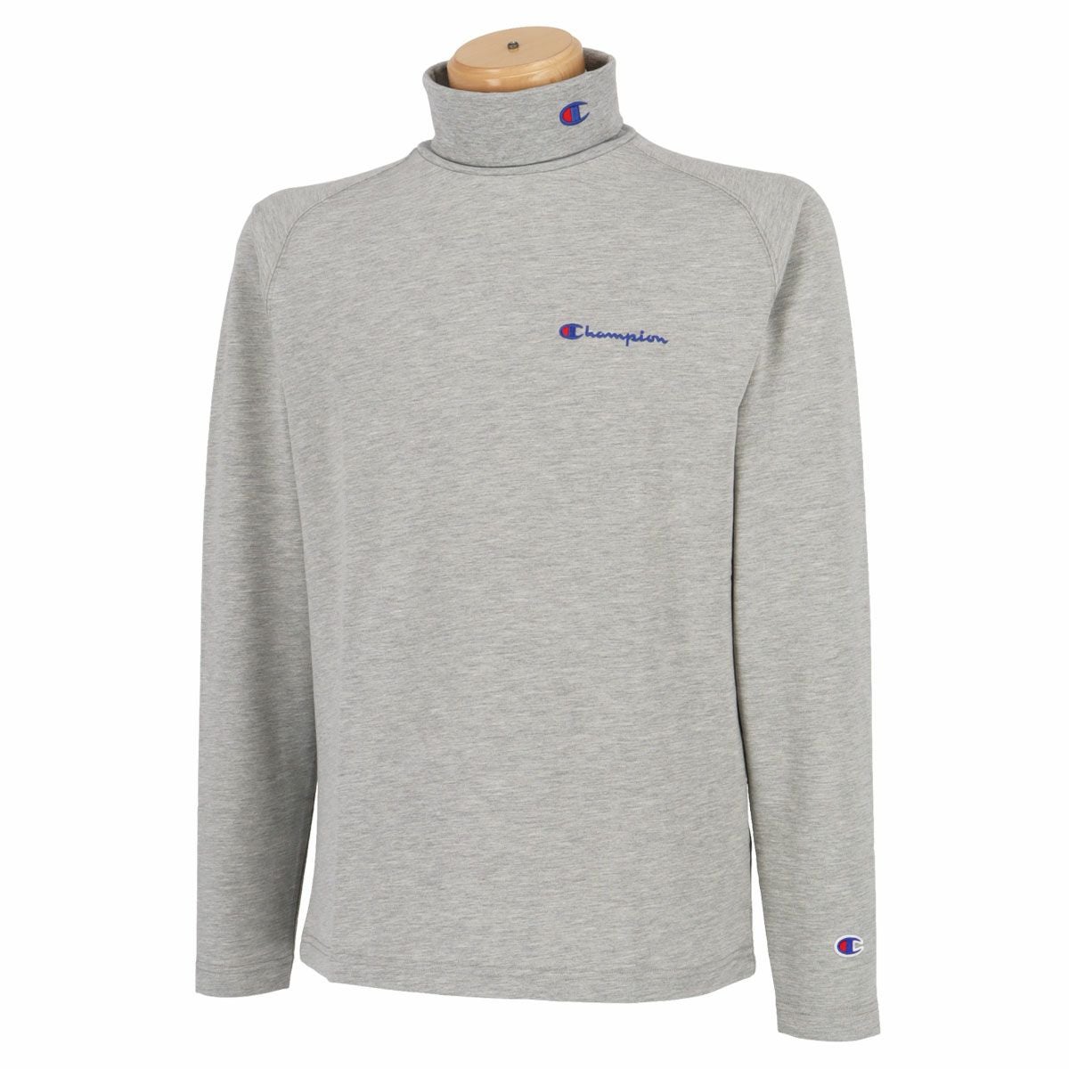 チャンピオンゴルフ ChampionGOLF　メンズ ロゴ刺繍 ストレッチ 長袖 タートルネックシャツ C3-WG408　2022年モデル オックスフォードグレー（070）