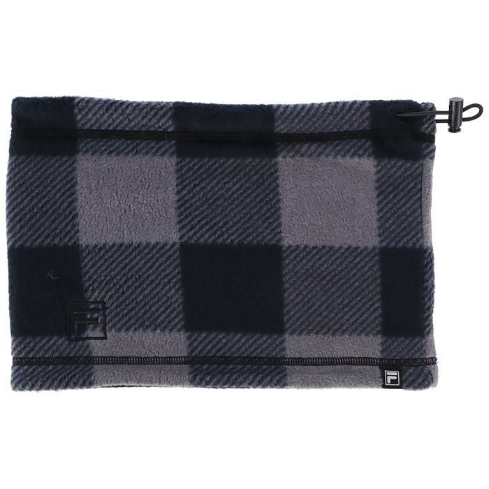 フィラ FILA　メンズ チェック柄 フリース ネックウォーマー 782-940 BK ブラック　2022年モデル ブラック（BK）