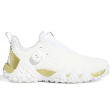 アディダス adidas　コードカオス22 ボア ASIA PACK GREATER CHINAモデル　ゴルフシューズ LYQ65 IE1498　2023年モデル フットウェアホワイト/ゴールドメタリック/クリスタルホワイト