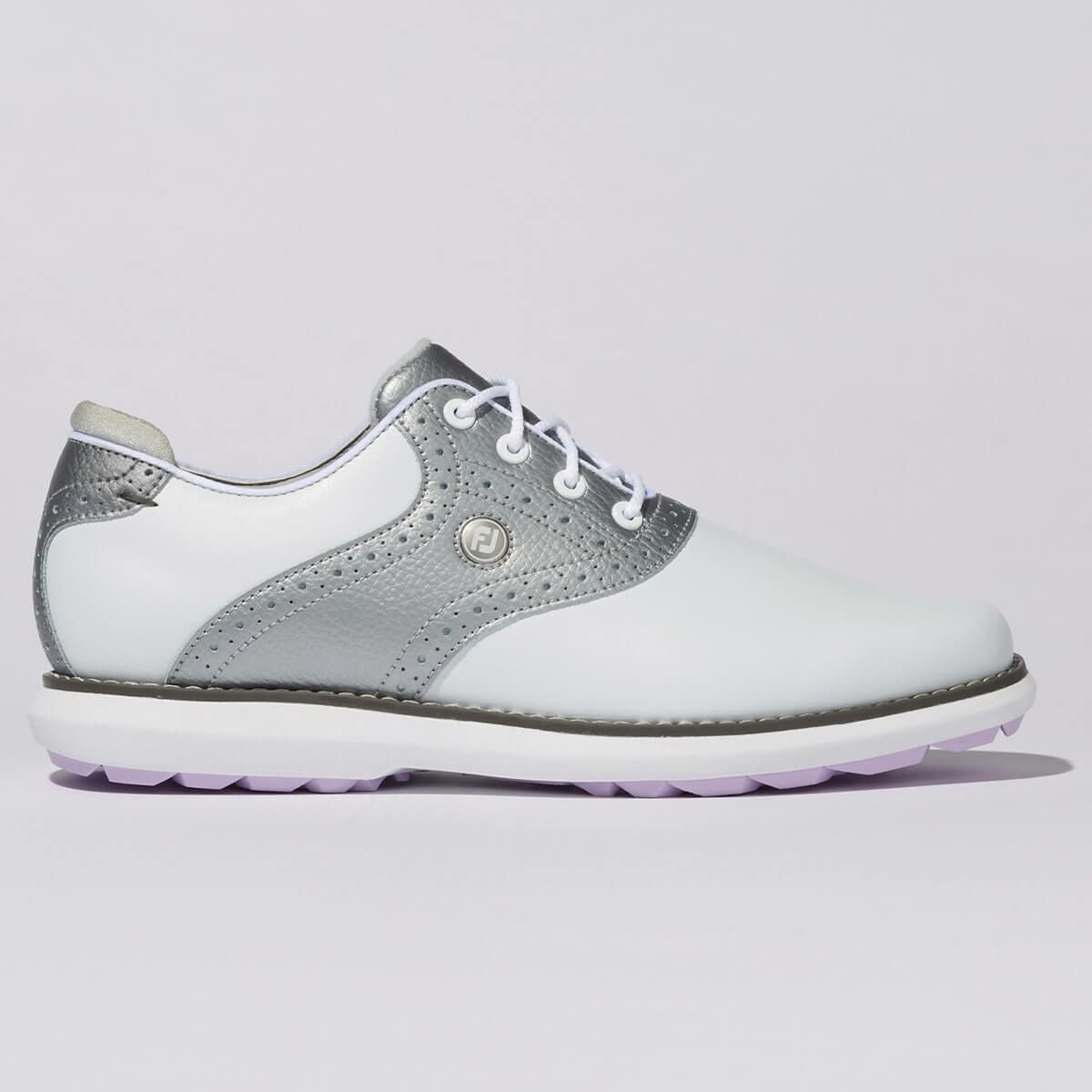 フットジョイ　トラディションズ　レディース スパイクレス ゴルフシューズ 97897 ホワイト/シルバー　2023年モデル 詳細1