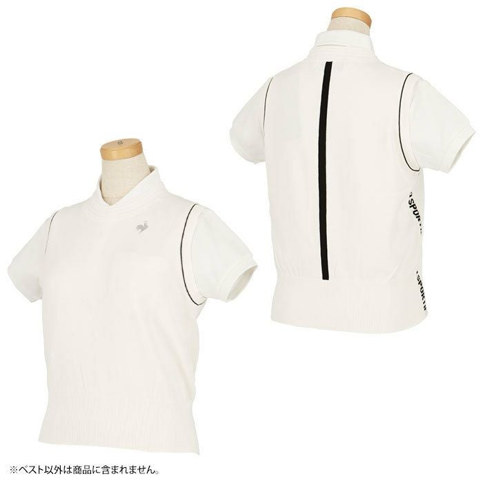 ルコック Le coq sportif　レディース RIJOUME ロゴジャガード ライン配色 クルーネック ニットベスト QGWVJL80　2023年モデル 詳細2