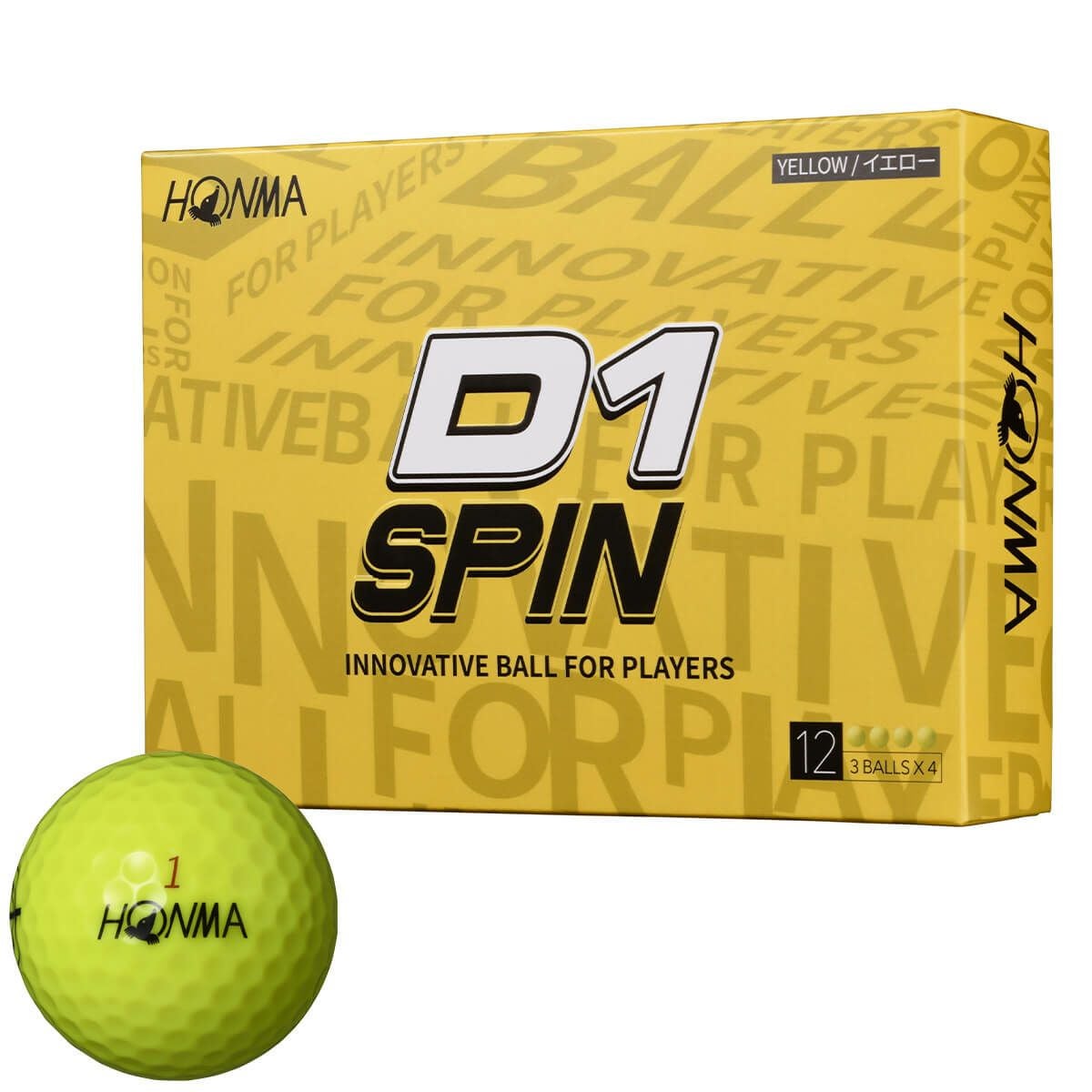 本間ゴルフ D1 SPIN 2023年モデル ゴルフボール 1ダース（12球入り