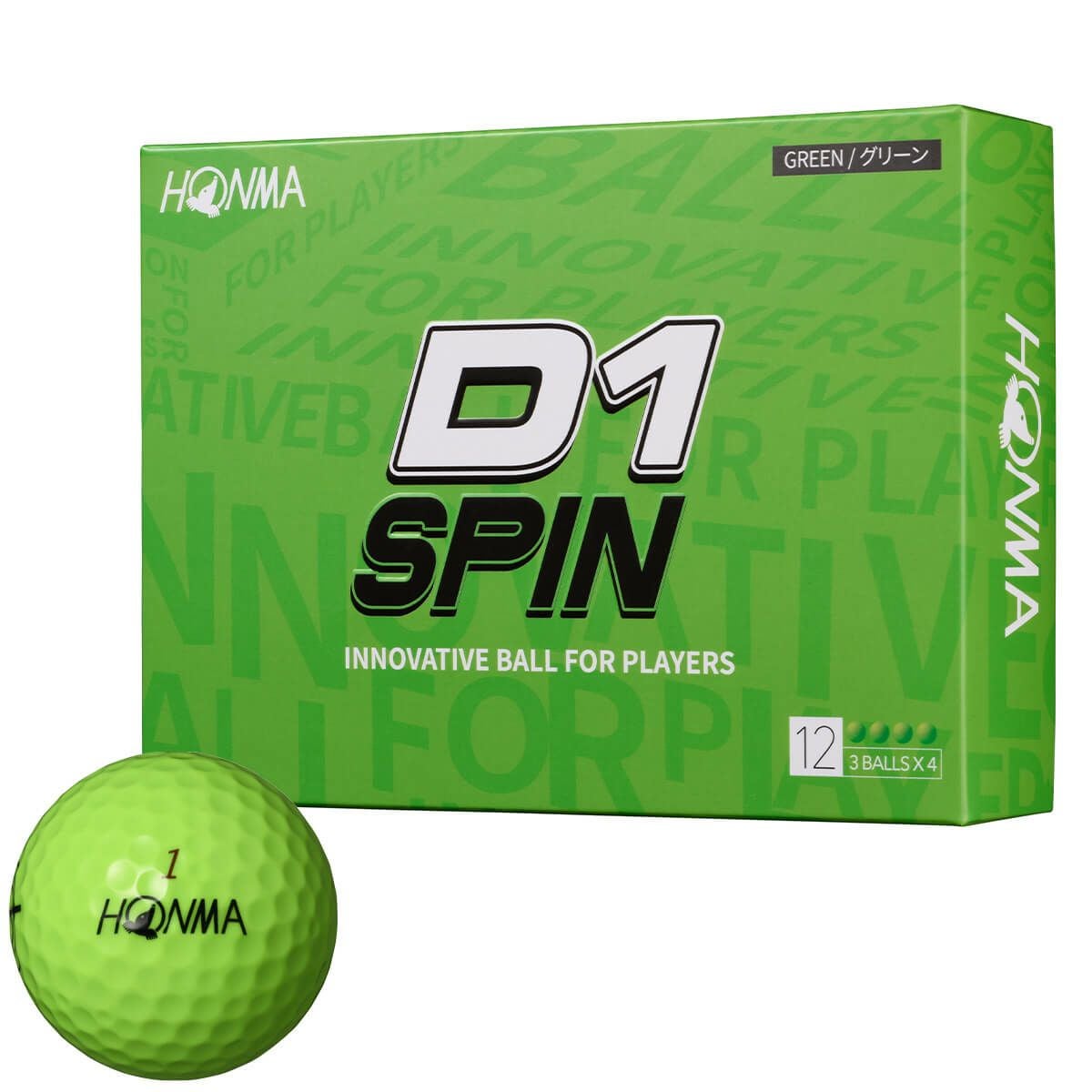 本間ゴルフ D1 SPIN 2023年モデル ゴルフボール 1ダース（12球入り 