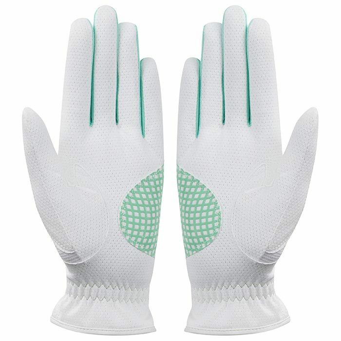 テーラーメイド　T-ICE レディ ペア 両手用　レディース ゴルフグローブ TJ191 N94922 WHITE/EMERALD GREEN　2023年モデル 詳細1