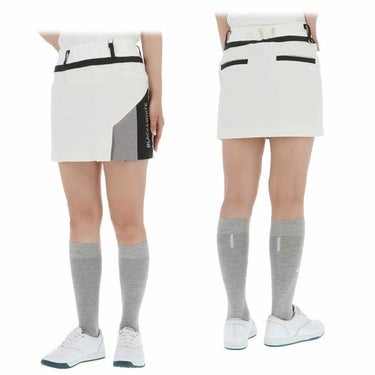 ブラック＆ホワイト Black＆White　ホワイトライン レディース アシンメトリーデザイン 配色切替 4WAYストレッチ スカート BLS4003WO　2023年モデル 詳細2