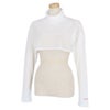 マリクレール marie claire　レディース ロゴプリント メッシュ切替 ストレッチ 長袖 ハイネック ショート丈 インナーシャツ 713-984　2023年モデル ホワイト（WT）