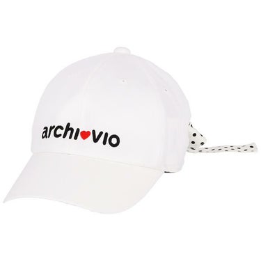 アルチビオ archivio　レディース ロゴ刺繍 ドット柄 リボン付き キャップ A250313 190 ホワイト×ブラック　2023年モデル ホワイト×ブラック（190）