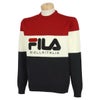 フィラ FILA　メンズ 軽量 サガラ刺繍 カラーブロック 長袖 クルーネック セーター 783-761　2023年モデル トリコロール（TC）