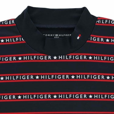 トミー ヒルフィガー ゴルフ　レディース ロゴボーダー柄 クローズドメッシュ生地 長袖 モックネックシャツ THLA350　2023年モデル 詳細3
