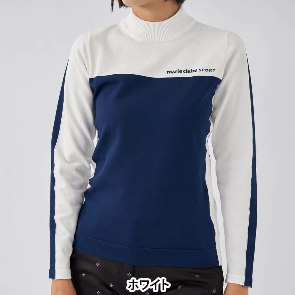 マリクレール marie claire　レディース 軽量 カラーブロック 長袖 ハイネック セーター 733-731　2023年モデル 詳細7