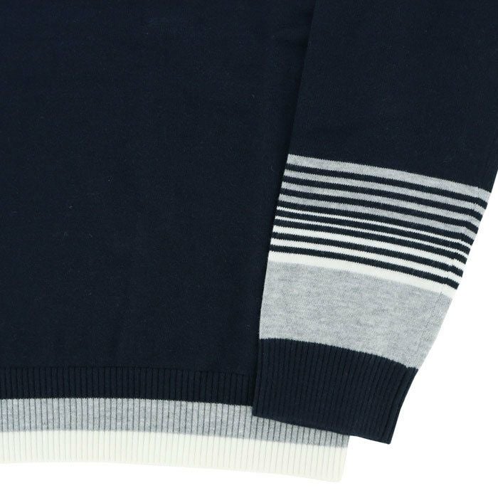 キャロウェイ Callaway　レディース ロゴ刺繍 フラワージャガード ボーダー 長袖 クルーネック セーター C23218200　2023年モデル 詳細4