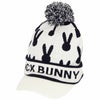 ジャックバニー Jack Bunny!!　ユニセックス ロゴデザイン うさぎ柄 つば付き ニットキャップ 262-3287050 030 ホワイト　2023年モデル ホワイト（030）