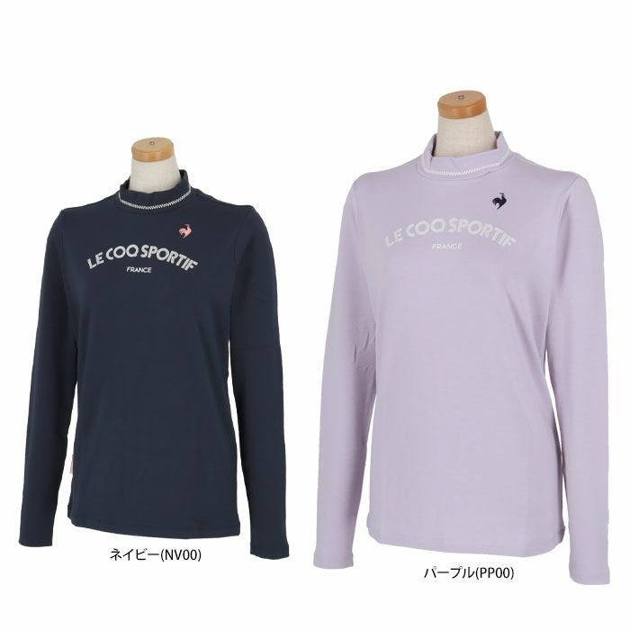 ルコック Le coq sportif　レディース ロゴプリント 裏起毛 ストレッチ 長袖 ハイネックシャツ QGWWJB07　2023年モデル 詳細1