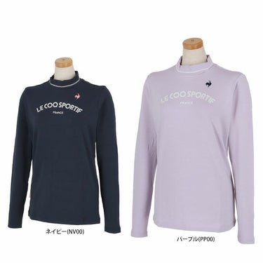 ルコック Le coq sportif　レディース ロゴプリント 裏起毛 ストレッチ 長袖 ハイネックシャツ QGWWJB07　2023年モデル 詳細1