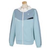 ルコック Le coq sportif　レディース ロゴデザイン 配色切替 ストレッチ 長袖 ハイブリッド フルジップ フーディー QGWWJL50　2023年モデル ブルー（BL00）