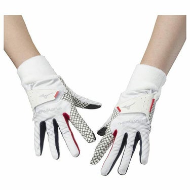 ミズノ MIZUNO　THERMA GRIP ブレスサーモ サーマグリップ　両手用 レディース ゴルフグローブ 5MJWB352 01 ホワイト 詳細3