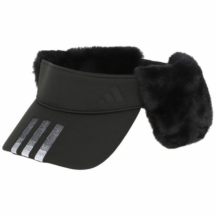 アディダス adidas　レディース スリーストライプス 耳当て付き サンバイザー MMS79 IB0446 ブラック　2023年モデル ブラック（IB0446）