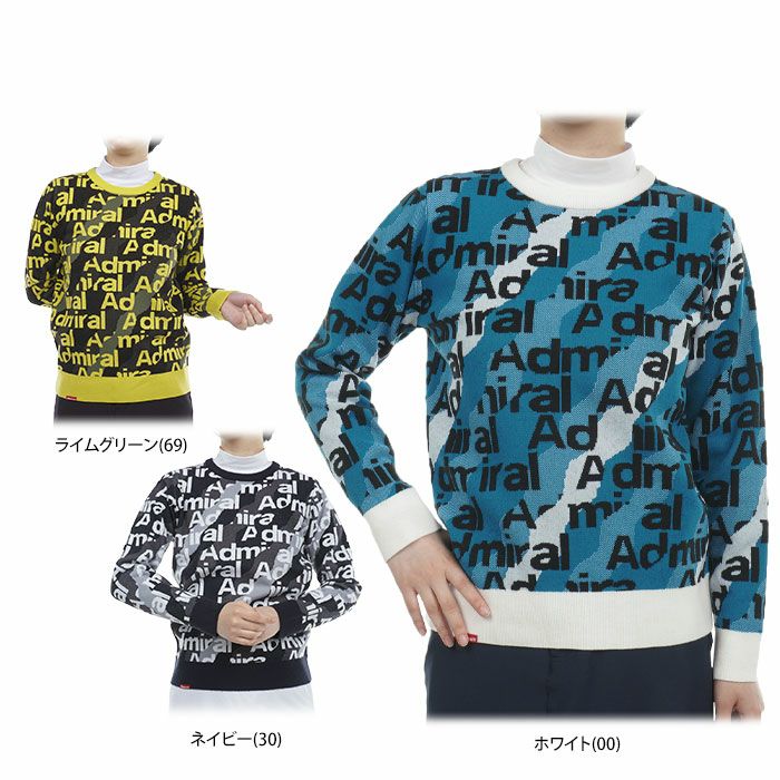 アドミラル Admiral レディース ロゴジャカード 総柄 長袖 クルー