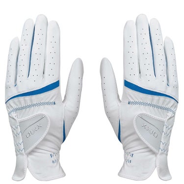 ゼクシオ XXIO　両手用 レディース ゴルフグローブ GGG-X022WW ホワイト/ブルー　2024年モデル 詳細1