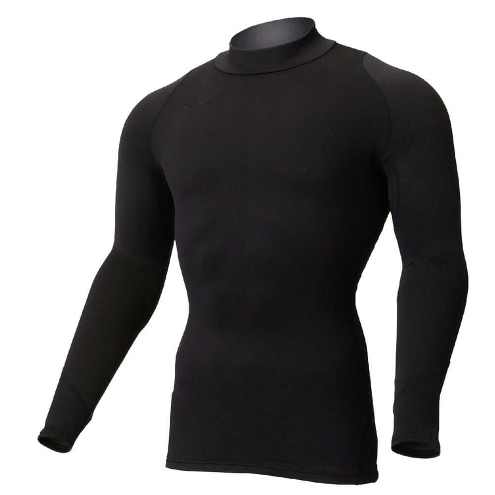 ミズノ MIZUNO　メンズ バイオギア ブレスサーモ 裏起毛 長袖 ハイネック インナーシャツ 52MJ0501 ブラック（52MJ050109）