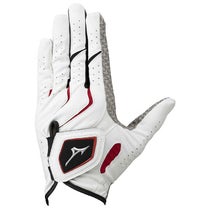 ミズノ MIZUNO　W-GRIP ダブルグリップ 指先ショートタイプ メンズ ゴルフグローブ 5MJMS401 01 ホワイト×レッド