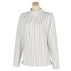 ジャックバニー Jack Bunny!!　レディース ロゴストライプ柄 裏微起毛 長袖 モックネックシャツ 263-4166124　2024年モデル ホワイト（030）