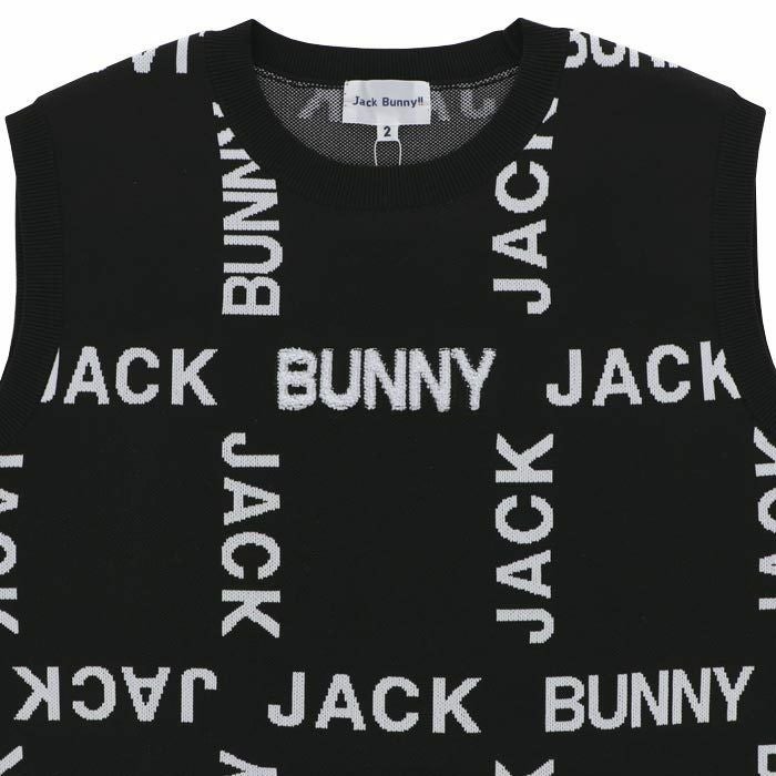 ジャックバニー Jack Bunny!!　レディース ロゴジャガード サガラ刺繍 クルーネック ベスト 263-4173130　2024年モデル 詳細3