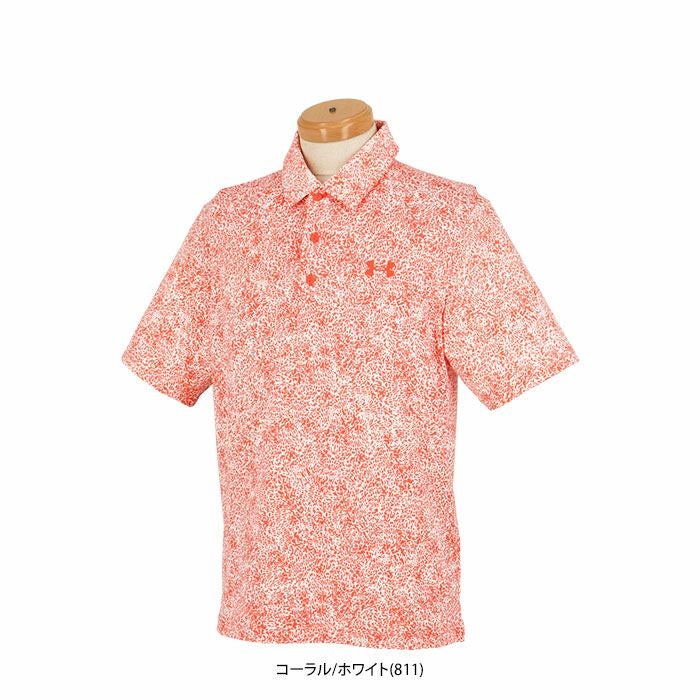 アンダーアーマー UNDER ARMOUR　メンズ UA Playoff 3.0 UVケア ストレッチ 半袖 ポロシャツ 1378677 811 コーラル/ホワイト　2024年モデル 詳細1