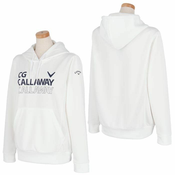 キャロウェイ Callaway　レディース ロゴデザイン ダンボール スウェット 長袖 Vガゼット プルオーバー パーカー C24117203　2024年モデル 詳細2