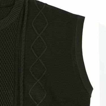 キャロウェイ Callaway　レディース ケーブル編み 配色ライン クルーネック ニット ベスト C24119201　2024年モデル 詳細4