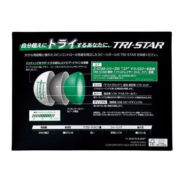 オウンネーム専用　スリクソン TRI STAR トライスター 2024年モデル ゴルフボール　3ダース（36球）　詳細1