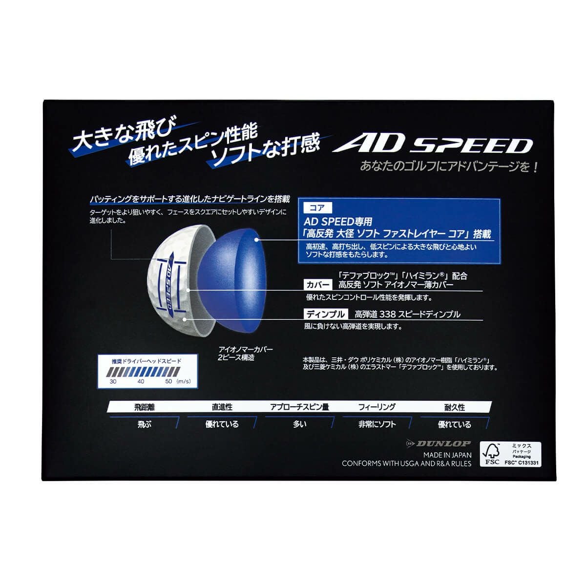スリクソン AD SPEED 2024年モデル ゴルフボール 1ダース（12球入り