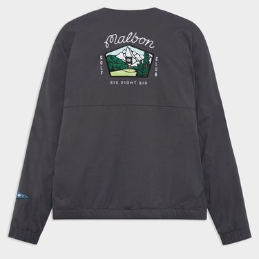 686 X MALBON 撥水 ロゴワッペン PRIMALOFT ストレッチ 長袖 Vネック プルオーバー ジャケット M3FAWLS172 CHARCOAL 詳細1